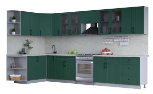 ГОТОВАЯ КУХНЯ ТРЕНД SOFT-TOUCH 1,7Х3,7 (ИЗУМРУД/ ИЗУМРУД)