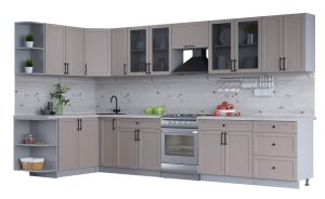 ГОТОВАЯ КУХНЯ ТРЕНД SOFT-TOUCH 1,7Х3,7 (ЛУНА/ ЛУНА)