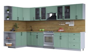 ГОТОВАЯ КУХНЯ ТРЕНД SOFT-TOUCH 1,7Х3,7 (МЯТА/ МЯТА)