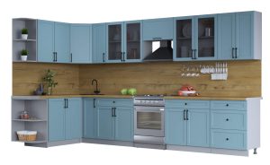 ГОТОВАЯ КУХНЯ ТРЕНД SOFT-TOUCH 1,7Х3,7 (ОКЕАН/ ОКЕАН)
