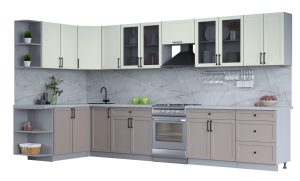 ГОТОВАЯ КУХНЯ ТРЕНД SOFT-TOUCH 1,7Х3,8 (БЕЛЫЙ/ ЛУНА)