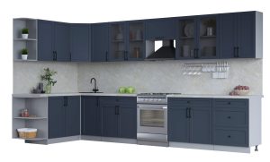 ГОТОВАЯ КУХНЯ ТРЕНД SOFT-TOUCH 1,7Х3,8 (ИНДИГО/ ИНДИГО)