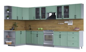ГОТОВАЯ КУХНЯ ТРЕНД SOFT-TOUCH 1,7Х3,8 (МЯТА/ МЯТА)