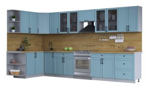 ГОТОВАЯ КУХНЯ ТРЕНД SOFT-TOUCH 1,7Х3,8 (ОКЕАН/ ОКЕАН)