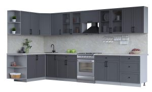ГОТОВАЯ КУХНЯ ТРЕНД SOFT-TOUCH 1,7Х3,8 (ПЕПЕЛ/ ПЕПЕЛ)