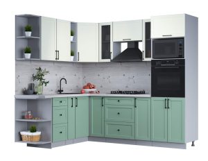 ГОТОВАЯ КУХНЯ ТРЕНД SOFT-TOUCH 1,88Х2,4 (БЕЛЫЙ/ МЯТА)