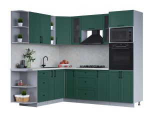 ГОТОВАЯ КУХНЯ ТРЕНД SOFT-TOUCH 1,88Х2,4 (ИЗУМРУД/ ИЗУМРУД)