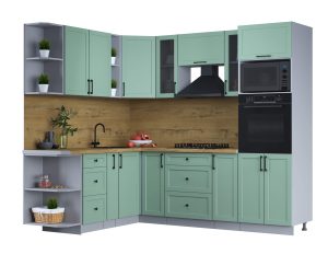 ГОТОВАЯ КУХНЯ ТРЕНД SOFT-TOUCH 1,88Х2,4 (МЯТА/ МЯТА)
