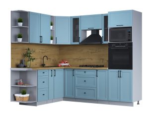 ГОТОВАЯ КУХНЯ ТРЕНД SOFT-TOUCH 1,88Х2,4 (ОКЕАН/ ОКЕАН)