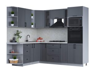 ГОТОВАЯ КУХНЯ ТРЕНД SOFT-TOUCH 1,88Х2,4 (ПЕПЕЛ/ ПЕПЕЛ)