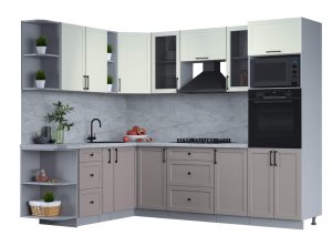 ГОТОВАЯ КУХНЯ ТРЕНД SOFT-TOUCH 1,88Х2,6 (БЕЛЫЙ/ ЛУНА)