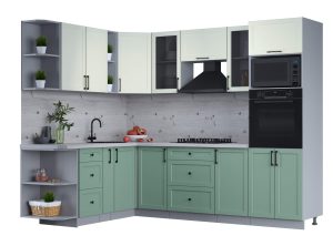 ГОТОВАЯ КУХНЯ ТРЕНД SOFT-TOUCH 1,88Х2,6 (БЕЛЫЙ/ МЯТА)