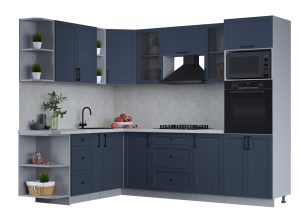 ГОТОВАЯ КУХНЯ ТРЕНД SOFT-TOUCH 1,88Х2,6 (ИНДИГО/ ИНДИГО)
