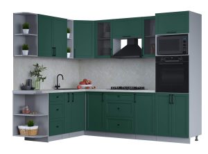 ГОТОВАЯ КУХНЯ ТРЕНД SOFT-TOUCH 1,88Х2,6 (ИЗУМРУД/ ИЗУМРУД)