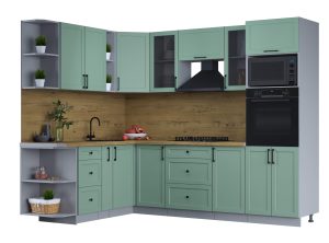 ГОТОВАЯ КУХНЯ ТРЕНД SOFT-TOUCH 1,88Х2,6 (МЯТА/ МЯТА)