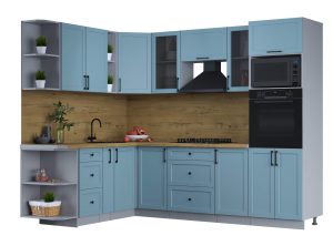 ГОТОВАЯ КУХНЯ ТРЕНД SOFT-TOUCH 1,88Х2,6 (ОКЕАН/ ОКЕАН)