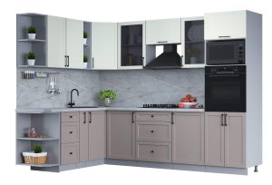 ГОТОВАЯ КУХНЯ ТРЕНД SOFT-TOUCH 1,88Х2,8 (БЕЛЫЙ/ ЛУНА)