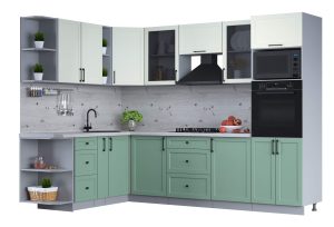 ГОТОВАЯ КУХНЯ ТРЕНД SOFT-TOUCH 1,88Х2,8 (БЕЛЫЙ/ МЯТА)