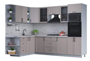 ГОТОВАЯ КУХНЯ ТРЕНД SOFT-TOUCH 1,88Х2,8 (ЛУНА/ ЛУНА)