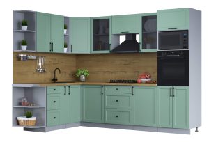 ГОТОВАЯ КУХНЯ ТРЕНД SOFT-TOUCH 1,88Х2,8 (МЯТА/ МЯТА)