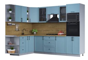 ГОТОВАЯ КУХНЯ ТРЕНД SOFT-TOUCH 1,88Х2,8 (ОКЕАН/ ОКЕАН)