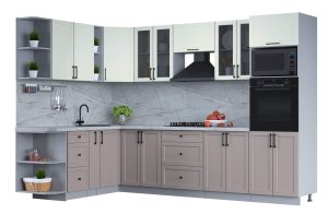 ГОТОВАЯ КУХНЯ ТРЕНД SOFT-TOUCH 1,88Х3,0 (БЕЛЫЙ/ ЛУНА)