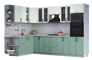 ГОТОВАЯ КУХНЯ ТРЕНД SOFT-TOUCH 1,88Х3,0 (БЕЛЫЙ/ МЯТА)