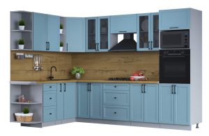 ГОТОВАЯ КУХНЯ ТРЕНД SOFT-TOUCH 1,88Х3,0 (ОКЕАН/ ОКЕАН)