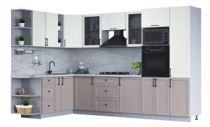 ГОТОВАЯ КУХНЯ ТРЕНД SOFT-TOUCH 1,88Х3,2 (БЕЛЫЙ/ ЛУНА)