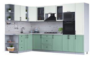 ГОТОВАЯ КУХНЯ ТРЕНД SOFT-TOUCH 1,88Х3,2 (БЕЛЫЙ/ МЯТА)