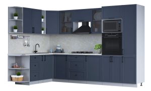 ГОТОВАЯ КУХНЯ ТРЕНД SOFT-TOUCH 1,88Х3,2 (ИНДИГО/ ИНДИГО)