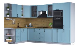 ГОТОВАЯ КУХНЯ ТРЕНД SOFT-TOUCH 1,88Х3,2 (ОКЕАН/ ОКЕАН)
