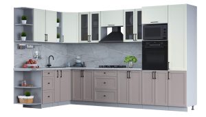 ГОТОВАЯ КУХНЯ ТРЕНД SOFT-TOUCH 1,88Х3,4 (БЕЛЫЙ/ ЛУНА)