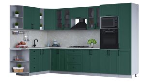 ГОТОВАЯ КУХНЯ ТРЕНД SOFT-TOUCH 1,88Х3,4 (ИЗУМРУД/ ИЗУМРУД)