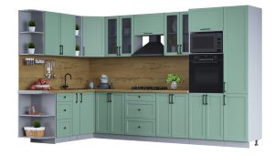 ГОТОВАЯ КУХНЯ ТРЕНД SOFT-TOUCH 1,88Х3,4 (МЯТА/ МЯТА)