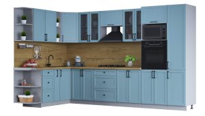 ГОТОВАЯ КУХНЯ ТРЕНД SOFT-TOUCH 1,88Х3,4 (ОКЕАН/ ОКЕАН)