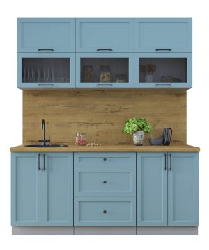 ГОТОВАЯ КУХНЯ ТРЕНД SOFT-TOUCH 1,8Б (ОКЕАН/ ОКЕАН)