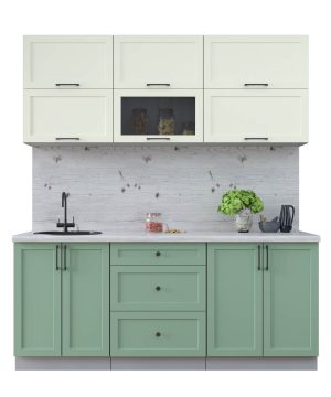 ГОТОВАЯ КУХНЯ ТРЕНД SOFT-TOUCH 1,9Б (БЕЛЫЙ/ МЯТА)