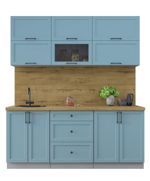 ГОТОВАЯ КУХНЯ ТРЕНД SOFT-TOUCH 1,9Б (ОКЕАН/ ОКЕАН)