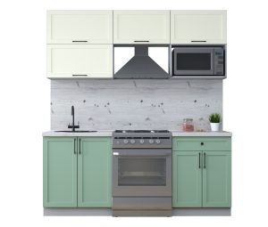 ГОТОВАЯ КУХНЯ ТРЕНД SOFT-TOUCH 1,9В (БЕЛЫЙ/ МЯТА)