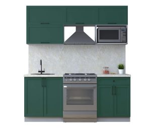 ГОТОВАЯ КУХНЯ ТРЕНД SOFT-TOUCH 1,9В (ИЗУМРУД/ ИЗУМРУД)