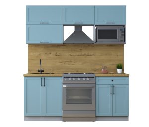 ГОТОВАЯ КУХНЯ ТРЕНД SOFT-TOUCH 1,9В (ОКЕАН/ ОКЕАН)