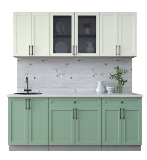 ГОТОВАЯ КУХНЯ ТРЕНД SOFT-TOUCH 2,0А (БЕЛЫЙ/ МЯТА)