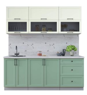 ГОТОВАЯ КУХНЯ ТРЕНД SOFT-TOUCH 2,0Б (БЕЛЫЙ/ МЯТА)