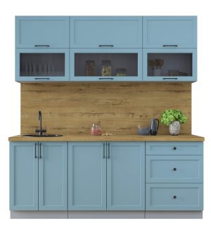 ГОТОВАЯ КУХНЯ ТРЕНД SOFT-TOUCH 2,0Б (ОКЕАН/ ОКЕАН)