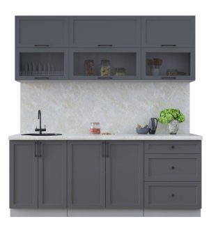 ГОТОВАЯ КУХНЯ ТРЕНД SOFT-TOUCH 2,0Б (ПЕПЕЛ/ ПЕПЕЛ)