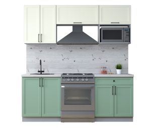 ГОТОВАЯ КУХНЯ ТРЕНД SOFT-TOUCH 2,0В (БЕЛЫЙ/ МЯТА)