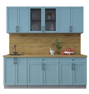 ГОТОВАЯ КУХНЯ ТРЕНД SOFT-TOUCH 2,1А (ОКЕАН/ ОКЕАН)