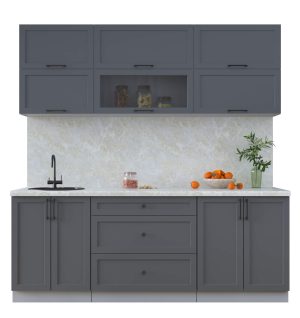 ГОТОВАЯ КУХНЯ ТРЕНД SOFT-TOUCH 2,1Б (ПЕПЕЛ/ ПЕПЕЛ)