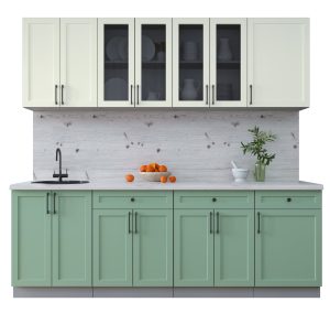 ГОТОВАЯ КУХНЯ ТРЕНД SOFT-TOUCH 2,3А (БЕЛЫЙ/ МЯТА)